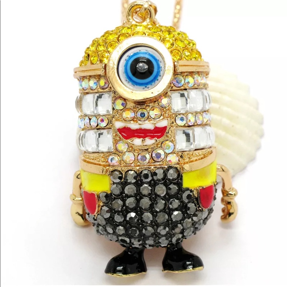 Crystal Minion Robot Necklace (Big Pendant)